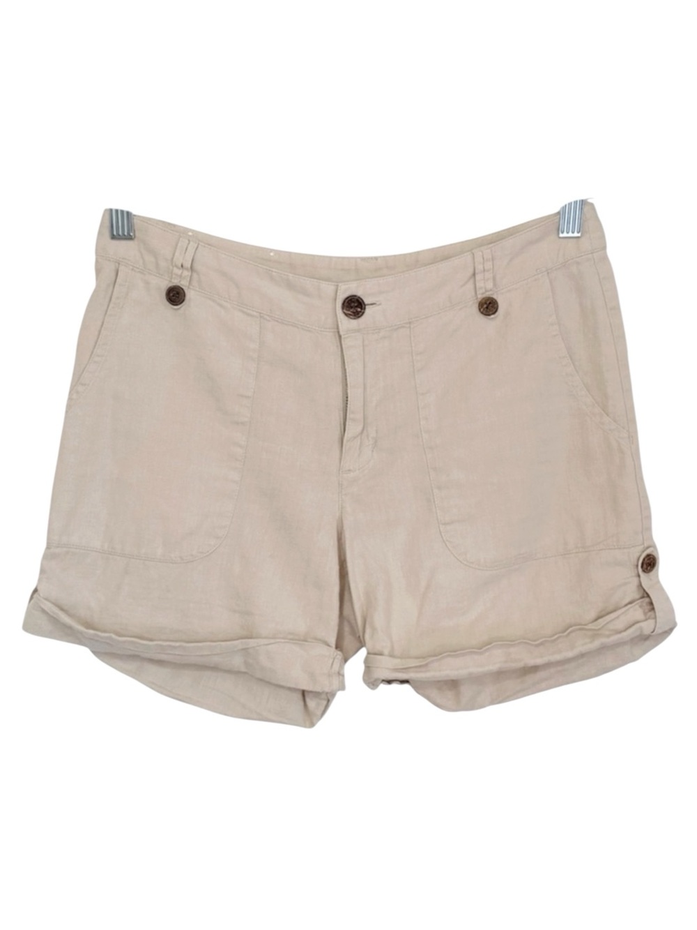 PATAGONIA Island Hemp Shorts Pumice Beige Organic Cotton Rolled Cuff Size 4